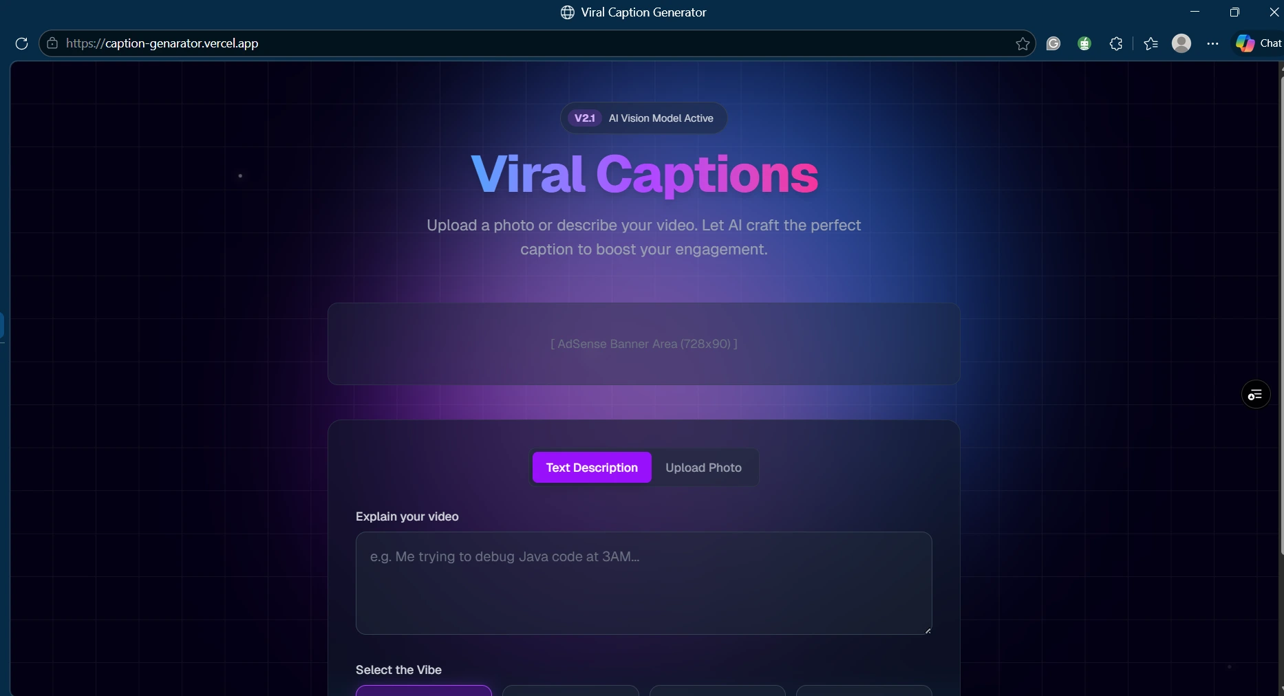 AI CAPTION GENERATOR